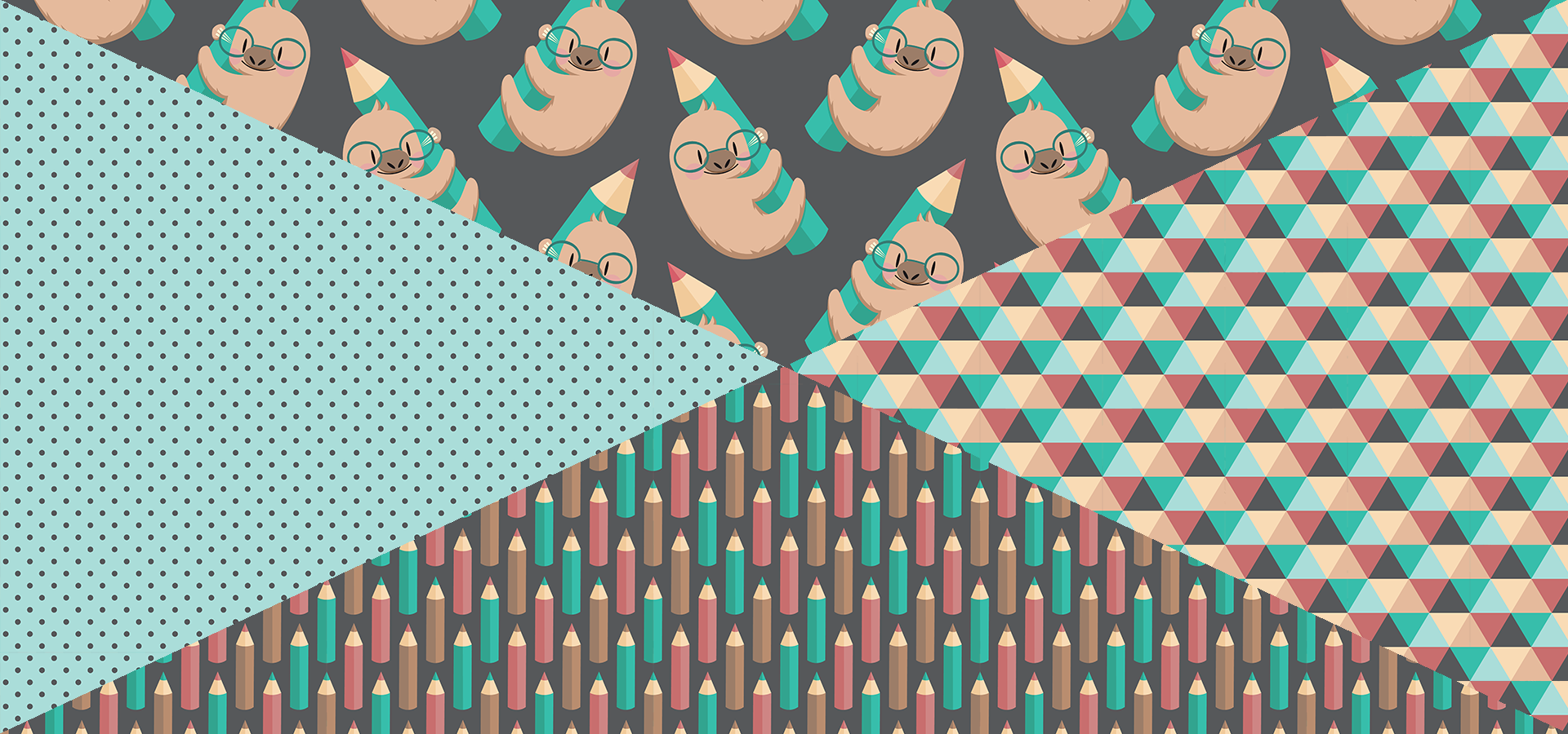 collection de motifs paresseux et crayons