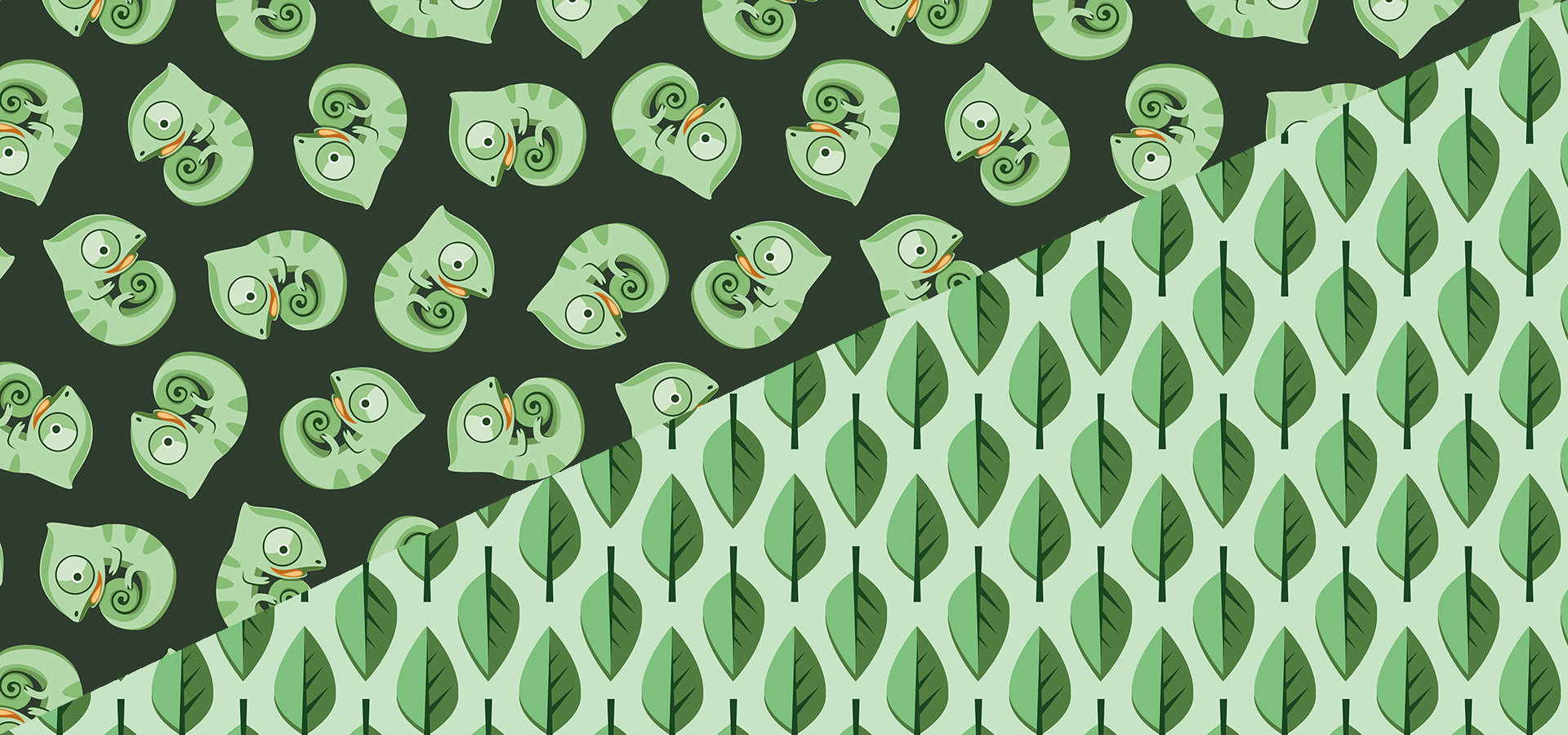 Collection motifs bébés caméléons