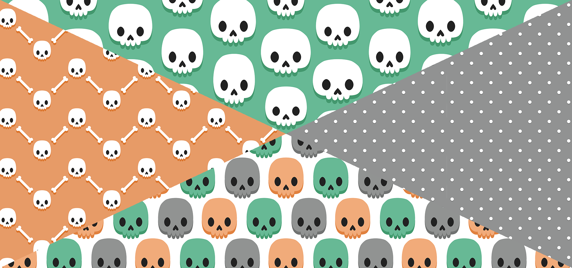 cute skulls pattern collection