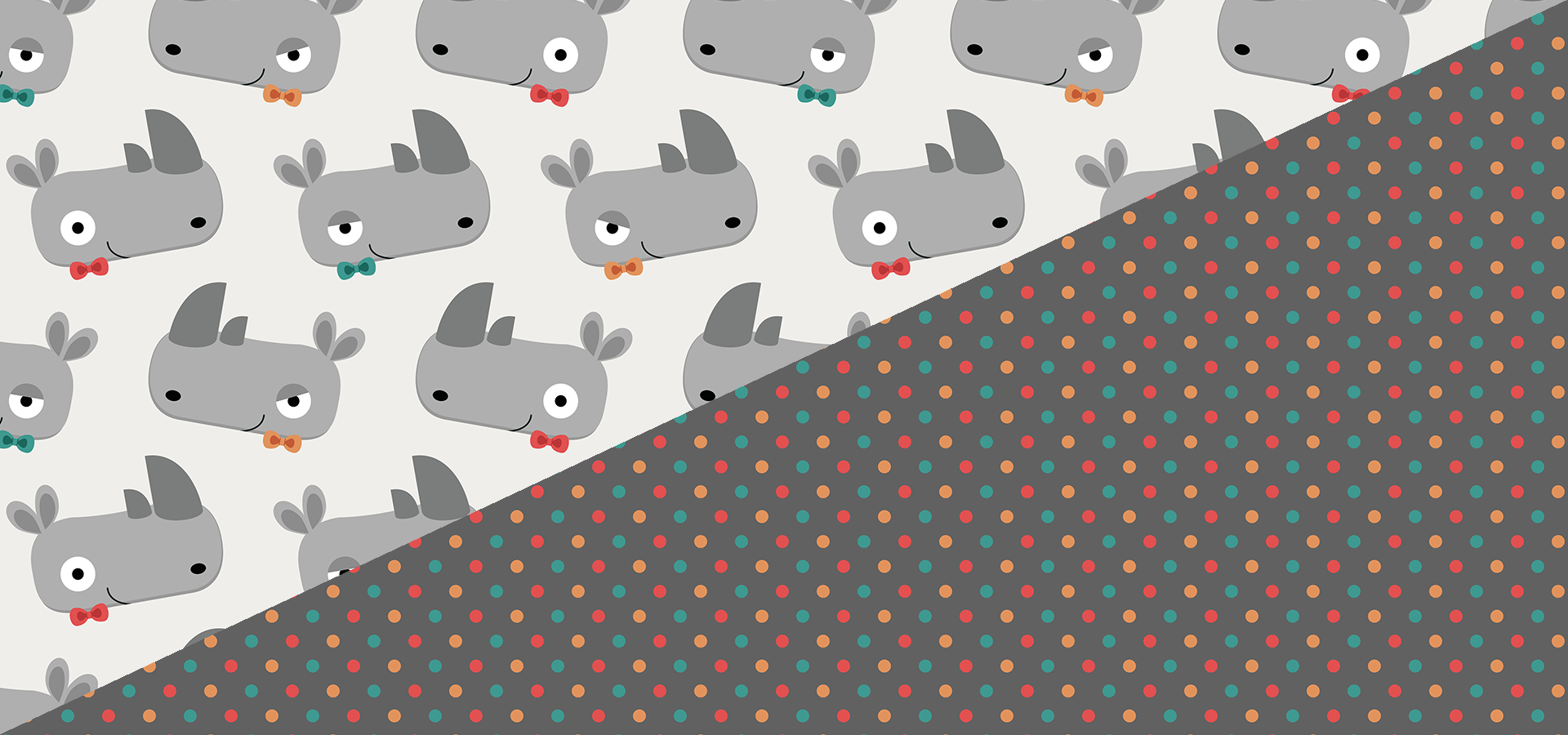 rhinoceros with bow ties pattern collection by petits pixels