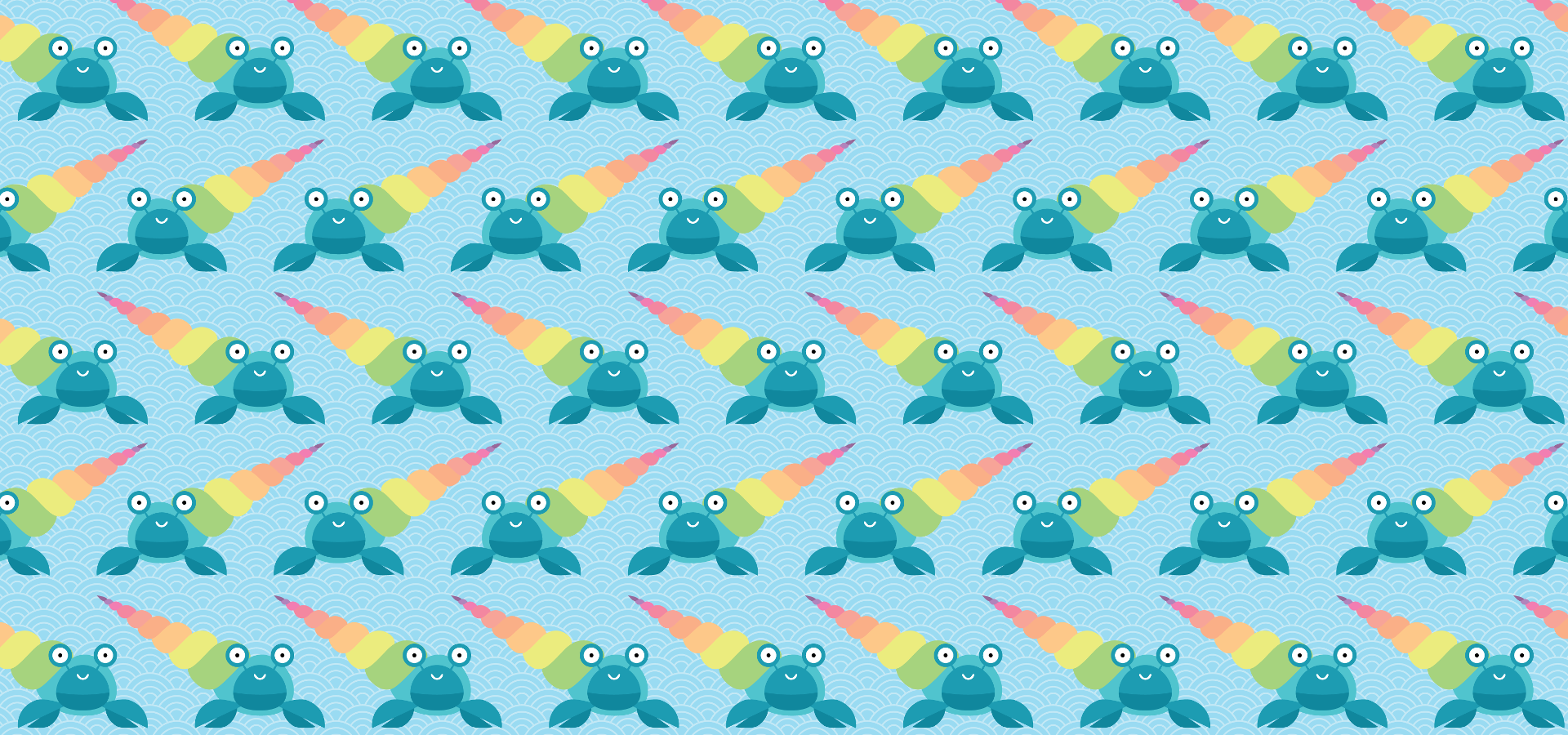 rainbow hermit crab pattern by petits pixels