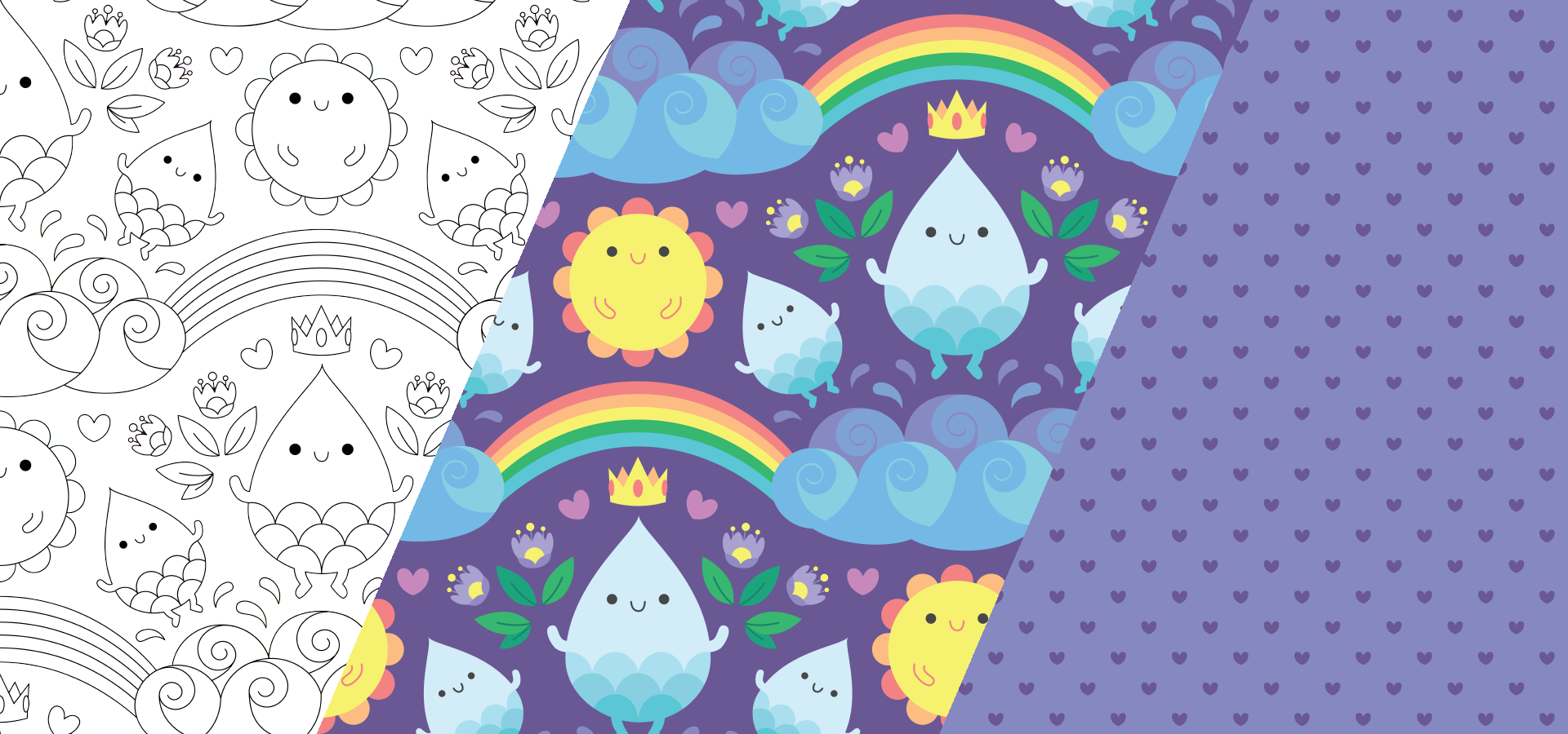 Collection de motifs esprits de l'eau