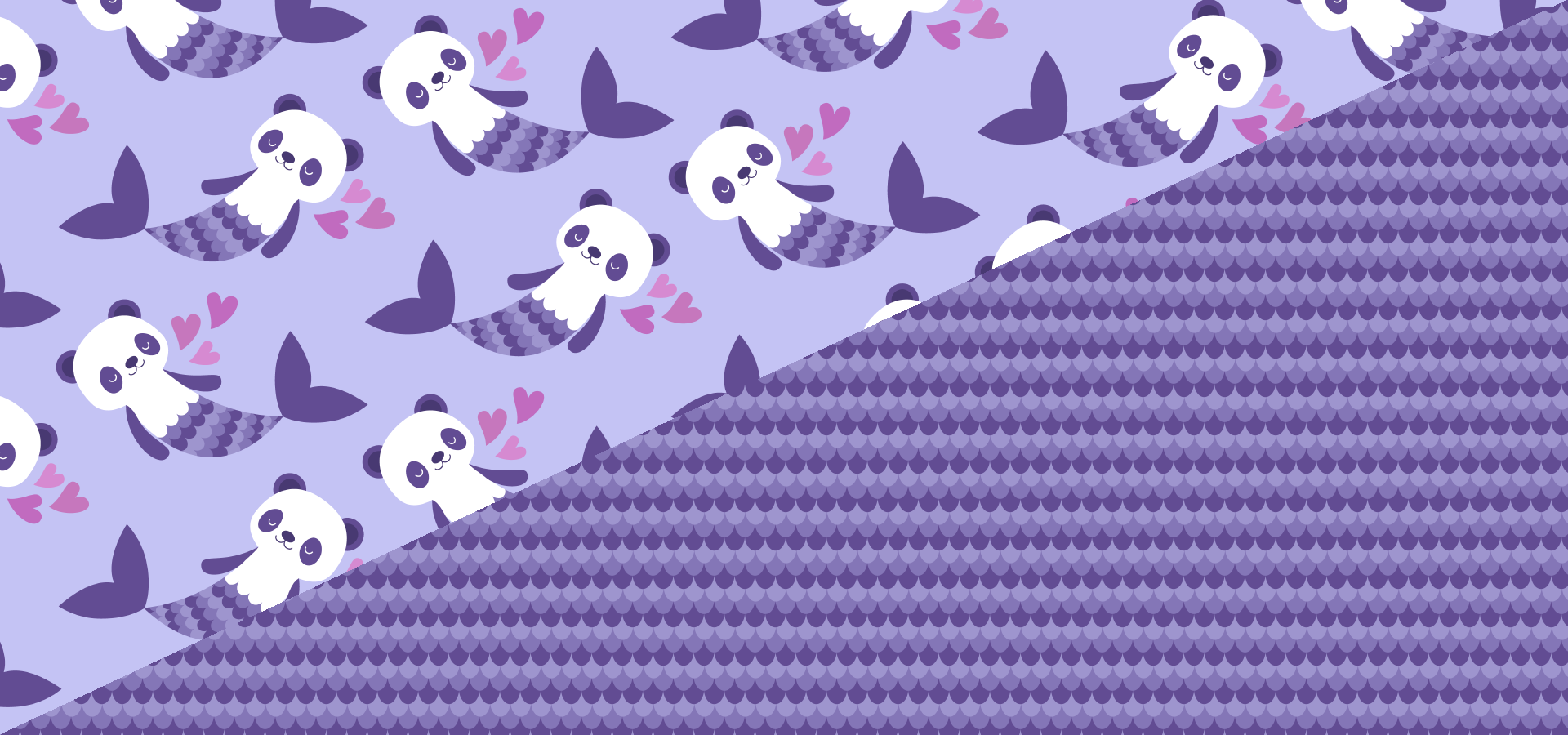 Collection de motifs pandas marins