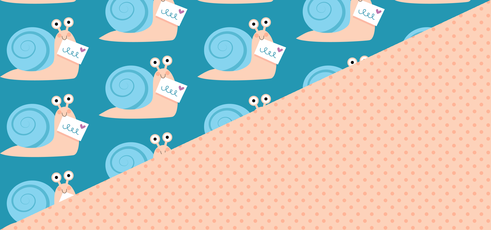 Collection de motifs courrier escargot bleu