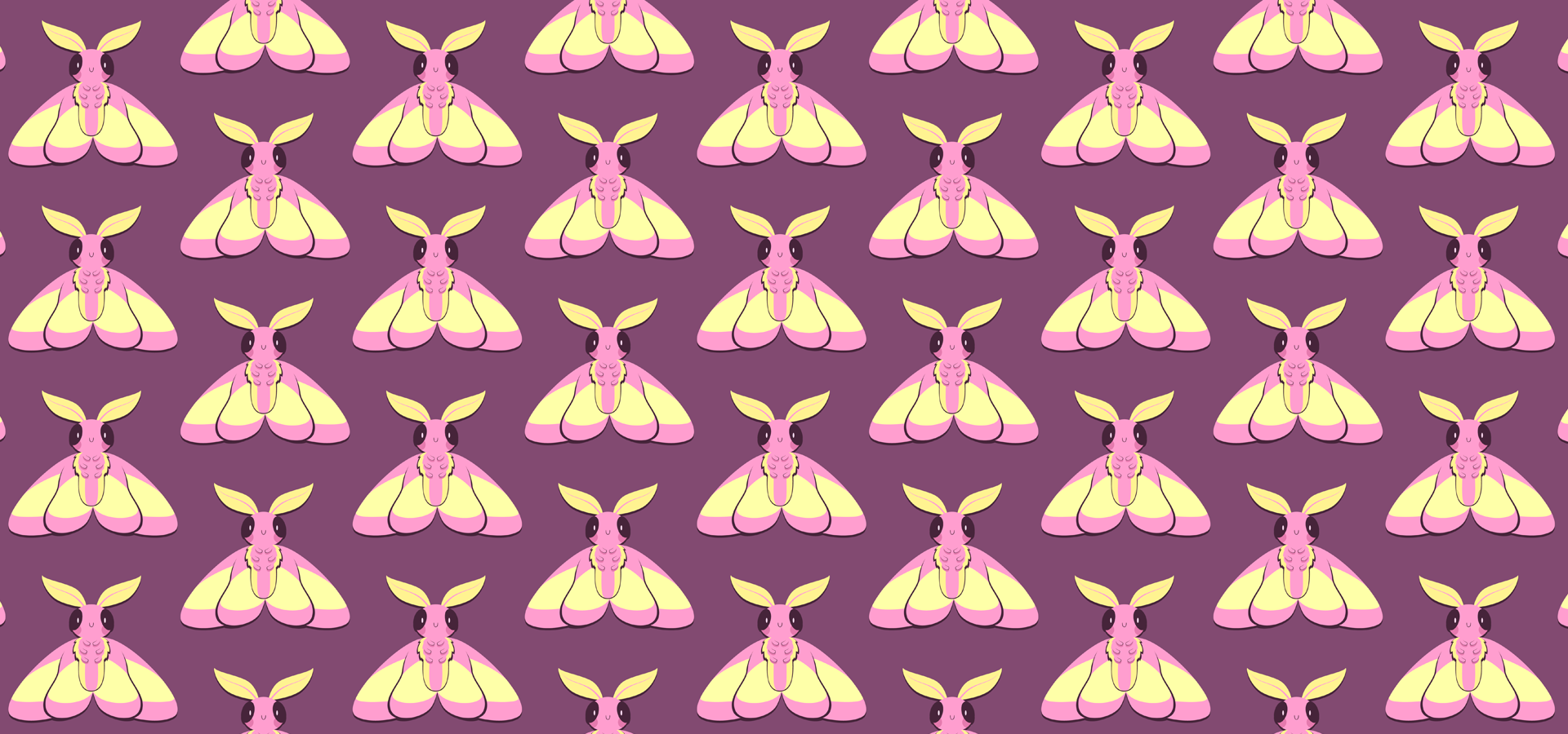 kawaii rosy mapple moths pattern