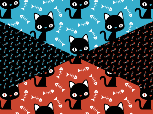 Petits chats noirs et arêtes de poisson