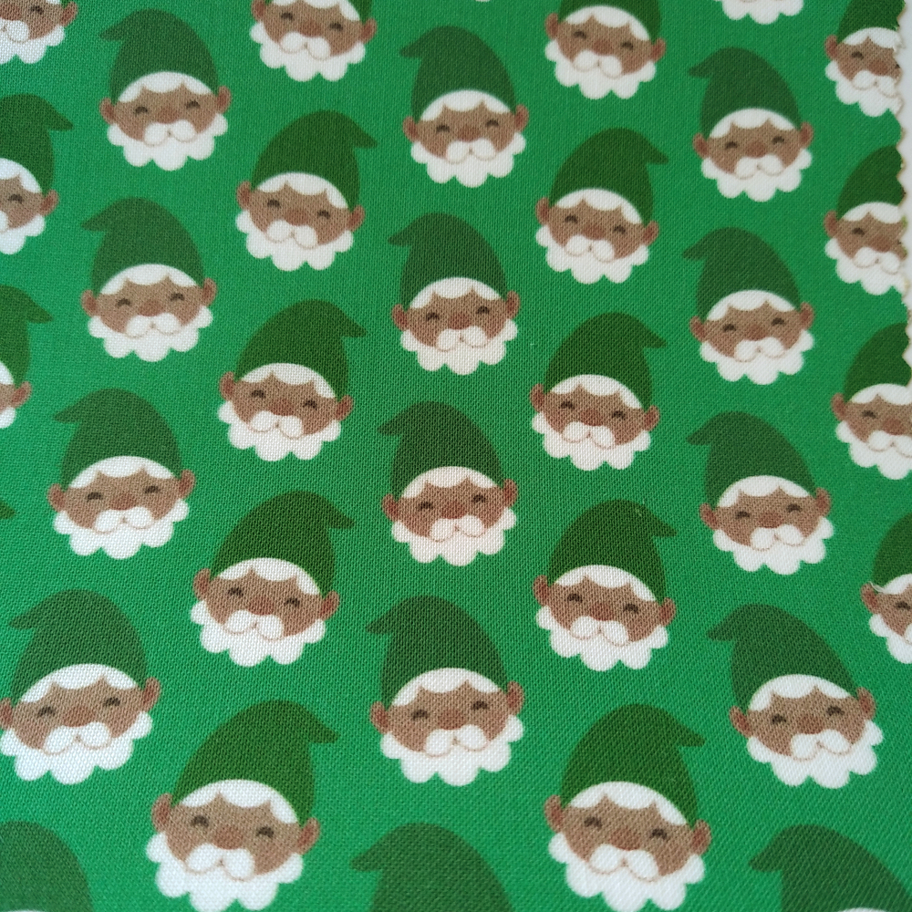 Green gnomes fabric