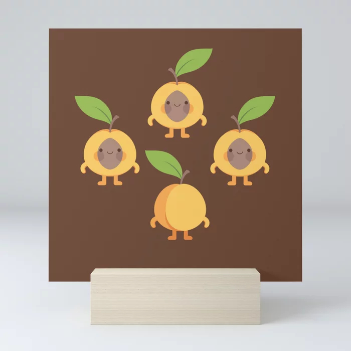 Cheeky apricots mini art prints